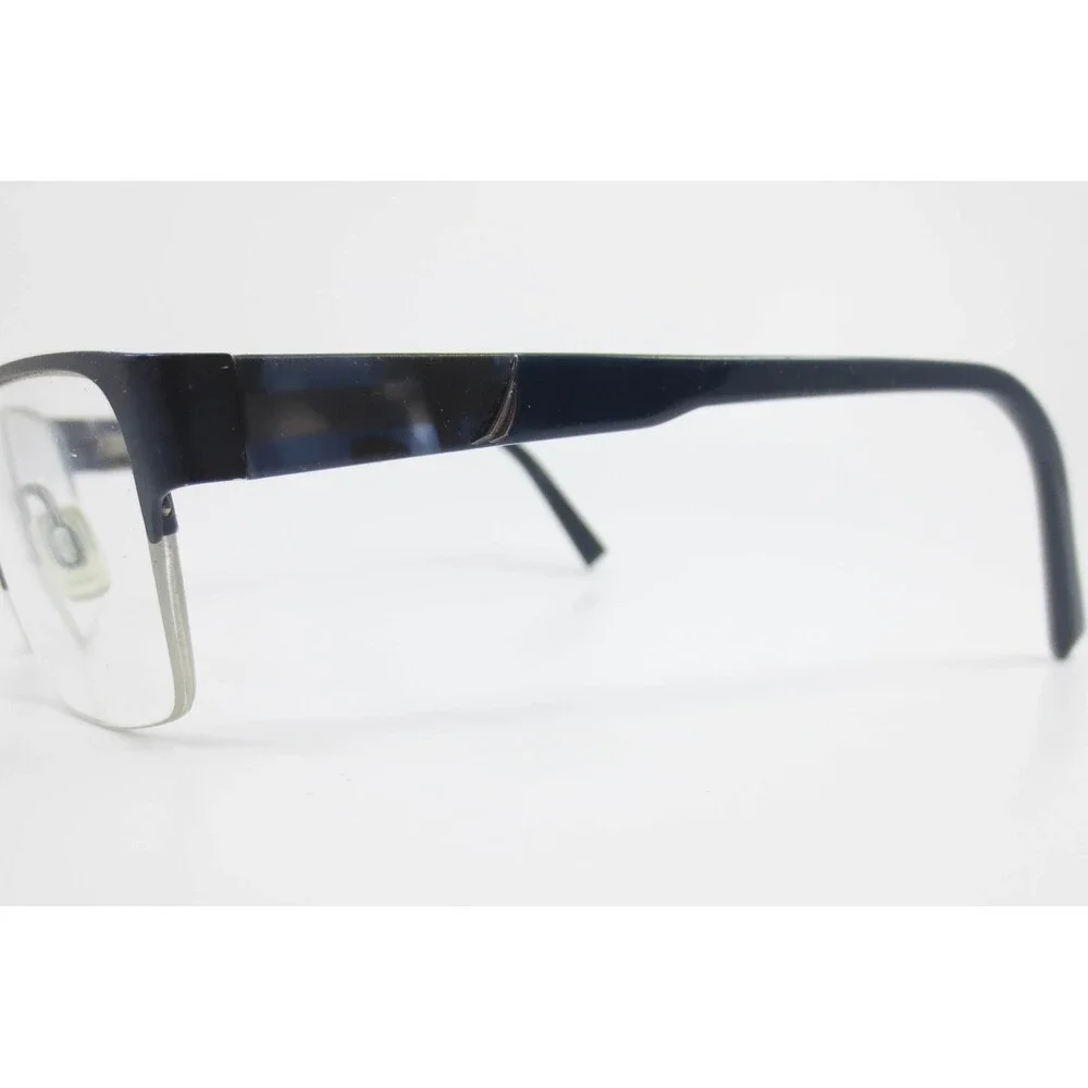 Nautica Mens N7261 316 Navy Blue Semi Rimless Rectangular Eyeglass Frames